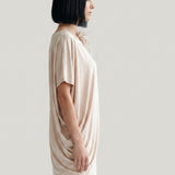 BEIGE DEGAJE DETAILED FLORAL LONG KNITTED DRESS