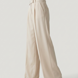 BEJ PİLELİ BOL PANTOLON