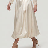 BEIGE FLOORLEE PEPLUM EMBROIDERED BLOUSE