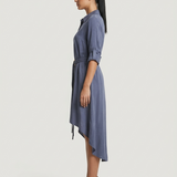BELİ KUŞAKLI TENCEL ELBİSE