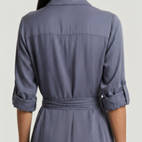 BELİ KUŞAKLI TENCEL ELBİSE