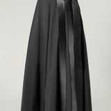 DERİ DETAYLI ETEK
