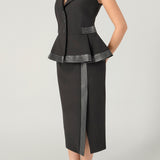 DERİ GARNİLİ PEPLUM YELEK