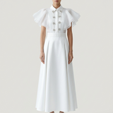ECRU PLYCACHED SKIRT