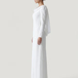 ECRU BACK, EMBROIDERED EVENING DRESS