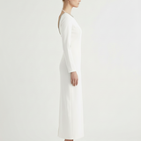 ECRU ONE SLEEVE EVENING DRESS