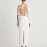ECRU ONE SLEEVE EVENING DRESS