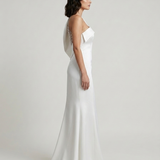 ECRU ONE SLEEVE FISHBOARD EVENING DRESS