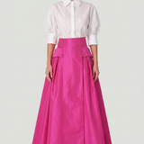 Fuchsia Pocket STONE TAFTA SKIRT