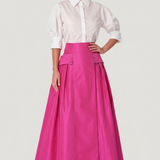 Fuchsia Pocket STONE TAFTA SKIRT