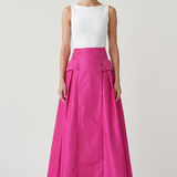 Fuchsia Pocket STONE TAFTA SKIRT