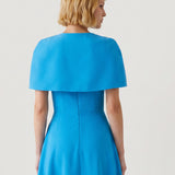 BLUE BOLERO, EMBROIDERED STRAPPED DRESS