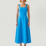 BLUE BOLERO, EMBROIDERED STRAPPED DRESS
