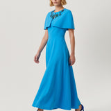 BLUE BOLERO, EMBROIDERED STRAPPED DRESS