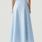 BLUE TAFTA SKIRT WITH STONE POCKETS