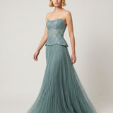 MINT PLUFFY TULLE SKIRT EVENING DRESS WITH Bodice