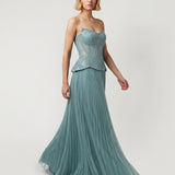 MINT PLUFFY TULLE SKIRT EVENING DRESS WITH Bodice