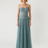 MINT PLUFFY TULLE SKIRT EVENING DRESS WITH Bodice
