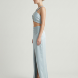 MINT ROBOT BEADED EMBROIDERED SATIN BUSTIER