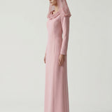 POWDER BACK DEGAJE, EMBROIDERED EVENING DRESS