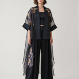 SİYAH BRODE APLİKELİ ORGANZE TWİN SET
