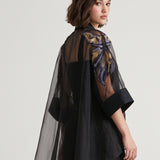 SİYAH BRODE APLİKELİ ORGANZE TWİN SET