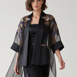 SİYAH BRODE APLİKELİ ORGANZE TWİN SET