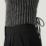 BLACK STONE BUSTIER WITH BACK TIE