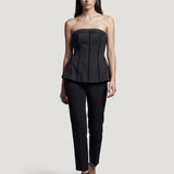 BLACK STONE BUSTIER, TROUSERS EVENING DRESS SET