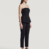 BLACK STONE BUSTIER, TROUSERS EVENING DRESS SET