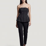 BLACK STONE BUSTIER, TROUSERS EVENING DRESS SET