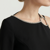 BLACK ONE SLEEVE EVENING DRESS
