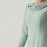 GREEN BACK EMBROIDERED EVENING DRESS